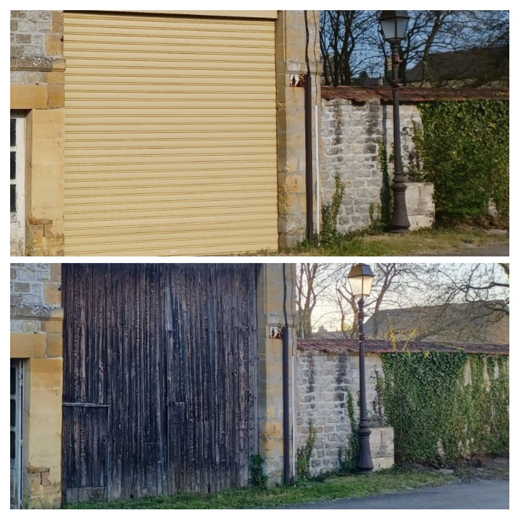  Remplacement porte de grange par rideau